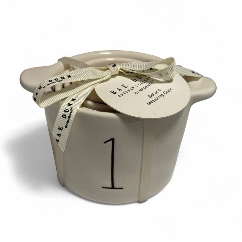 Rae Dunn NWT Ceramic measuring cups set of 4 Baking Kitchen Gift Cottage Home